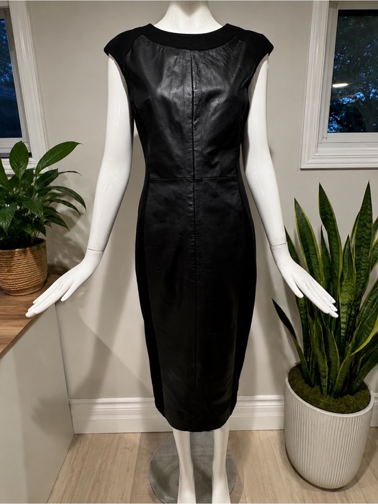 Danier Dresses & Skirts - Danier Genuine Leather Sheath Dress Black Size Small